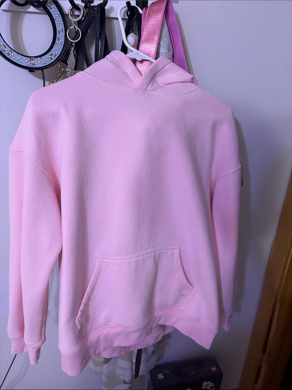 Women's Pink Pullover Hoodie Sweater
